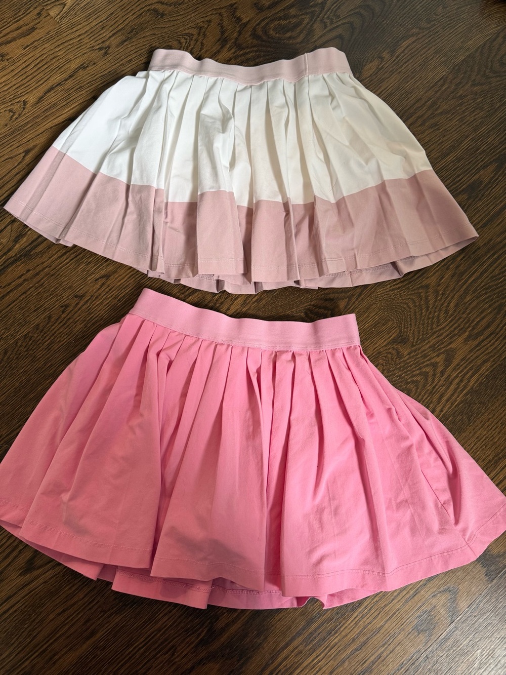 Athleta Girls' Pink and White Pleated Skirts sz 8-10
